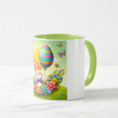 かわいい&お洒落カラフルイースターバニー マグカップ (正面右)