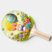かわいい&お洒落カラフルイースターバニー 卓球ラケット (横)