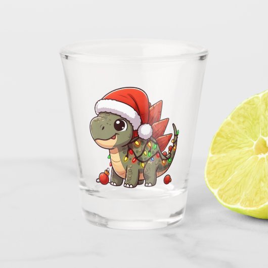 かわいい/お洒落ベビークリスマスディノ ショットグラス (正面)