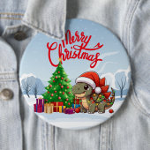 かわいい/お洒落ベビークリスマスディノ 缶バッジ (インサイチュ)