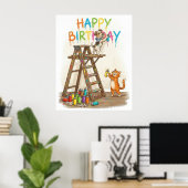 かわいい お誕生日おめでとう ポスター (ホームオフィス)