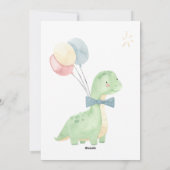 かわいい お誕生日おめでとう 恐竜 パーティー シーズンカード (裏面)