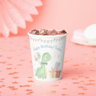かわいい お誕生日おめでとう 恐竜 パーティー 紙コップ
