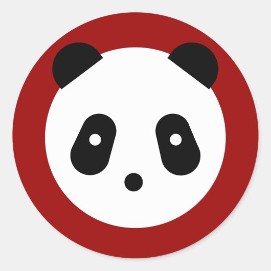 かわいい～かわいいパンダ顔 ラウンドシール (正面)