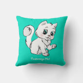 かわいい&かわいいベビーキットンホワイトパーソナライズされた クッション (裏面)