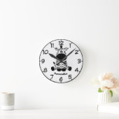 かわいい&かわいいベビーゼブラマンガ白黒 ラウンド壁時計 (ホーム)