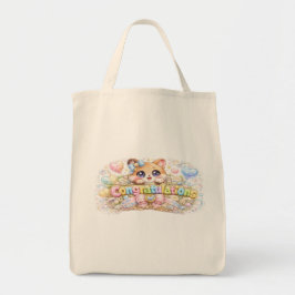 かわいい かわいい おめでとう 猫 パステル ピンク 花 トートバッグ