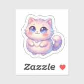 かわいい+かわいい+ふわふわの子猫+星+パステル+ちび シール (シート)