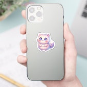 かわいい+かわいい+ふわふわの子猫+星+パステル+ちび シール (スマートフォン)