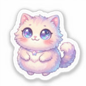 かわいい+かわいい+ふわふわの子猫+星+パステル+ちび シール (正面)