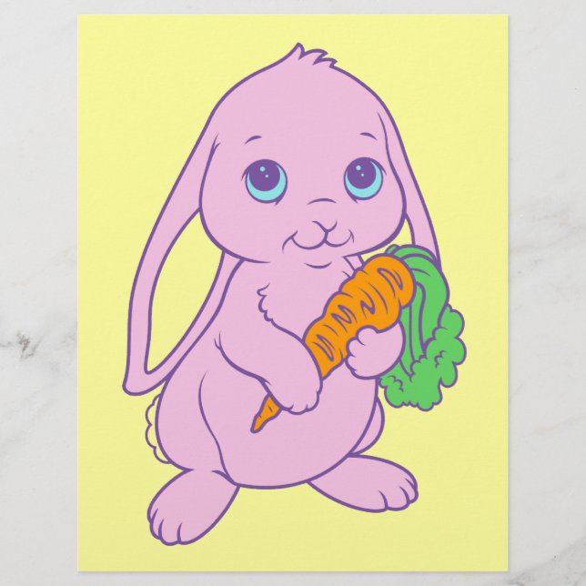 かわいい かわいい カートゥーン うさぎ 兎 人参 (正面)