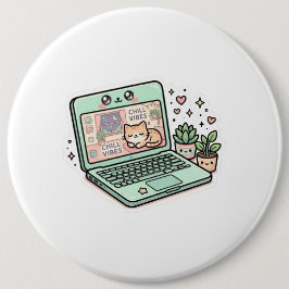 かわいい かわいい チルバイブス ノートパソコン 植木鉢 ステッカー 缶バッジ