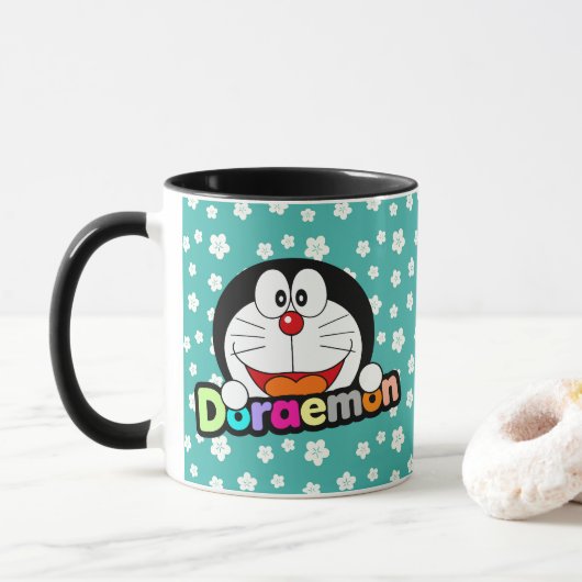 かわいい+かわいい+黒ドラえもん+アニメ マグカップ (ドーナツ)