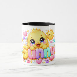 かわいい かわいらしい サニー ひよこ 名前 パステル ピンク スパークル マグカップ