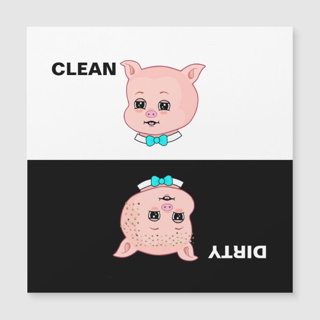 かわいい きれいな 汚れた 豚のキャラクター (正面)
