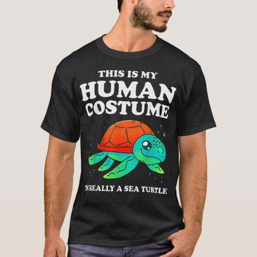 かわいい これは私の飼い主です 私は本当はウミガメです Tシャツ (正面)