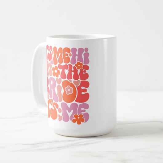 かわいい「こんにちは、私は花嫁だ」ただ婚約したマグカップ コーヒーマグカップ (正面左)