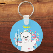 かわいい　しろくま　アーティスト　 キーホルダー (正面)