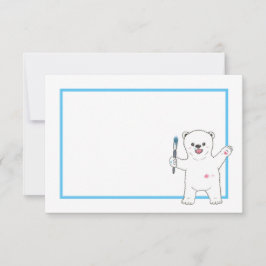 かわいい　しろくま　シンプルスケッチ/ノートカード サンキューカード