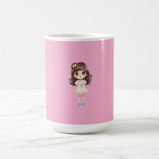 かわいい+ちび+女子マグカップ コーヒーマグカップ (中央)