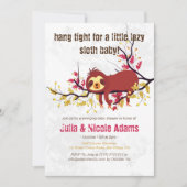 かわいい ねむい スロー 赤ちゃんの歓迎会 招待状 (正面)