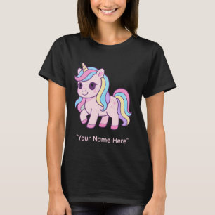 かわいい ぱわふる ユニコーン レインボー ガールズ バースデー Tシャツ