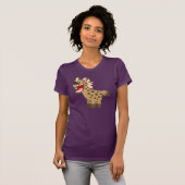 かわいい ひもじい カートゥーン ハイエナ 女性 Tシャツ (正面フル)