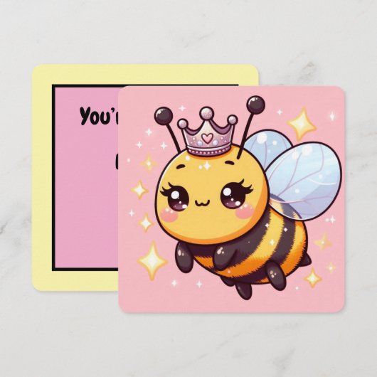 かわいい　ふしぎな　漫画の女王蜂 招待状 (正面/裏面)