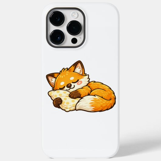 かわいい ふわふわ ねむねむ キツネ Case-Mate iPhoneケース (裏面)