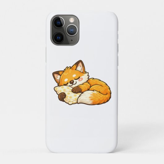 かわいい ふわふわ ねむねむ キツネ Case-Mate iPhoneケース (裏)