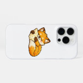 かわいい ふわふわ ねむねむ キツネ iPhoneケース (裏面横)