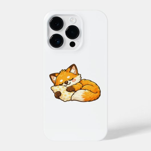 かわいい ふわふわ ねむねむ キツネ iPhoneケース (裏面)