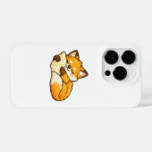 かわいい ふわふわ ねむねむ キツネ iPhoneケース (裏面横)