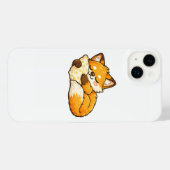 かわいい ふわふわ ねむねむ キツネ iPhoneケース (裏面横)