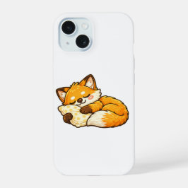 かわいい ふわふわ ねむねむ キツネ iPhone 15ケース