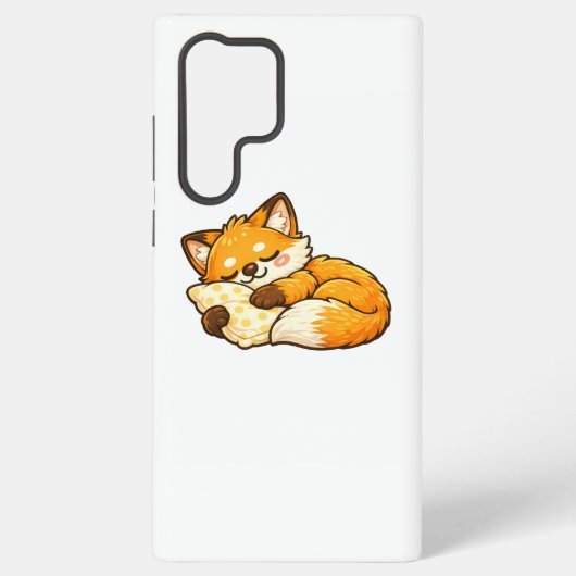 かわいい ふわふわ ねむねむ キツネ SAMSUNG GALAXYケース (裏面)