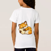 かわいい ふわふわ ねむねむ キツネ Tシャツ (裏面)