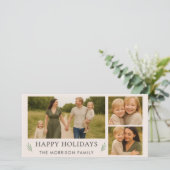 かわいい ほっこりピンク メリークリスマス 3枚セット 植物園フォト シーズンカード (スタンド正面)