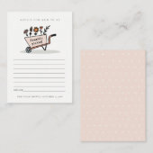 かわいい ほっこり フラワーカー アドバイス ママ ベイビーシャワー エンクロージャーカード (正面/裏面)