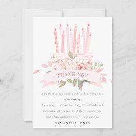 かわいい ほっこり フラワー ケーキ キャンドル 誕生日 いつでも サンキューカード