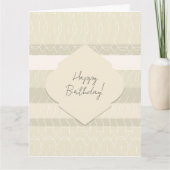 かわいい ほっこり ベージュ 幾何学模様 カード (正面)