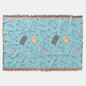 かわいい&ほのぼの眠り猫の夢のパターン スローブランケット (正面)