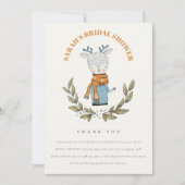 かわいい みにくい スウェーター 冬のトナカイ ブライダルシャワー サンキューカード (正面)