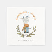 かわいい みにくい スウェーター 冬のトナカイ ブライダルシャワー スタンダードカクテルナプキン (正面)