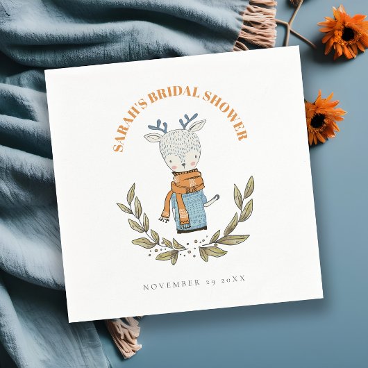 かわいい みにくい セーター 冬のトナカイ ブライダルシャワー スタンダードカクテルナプキン