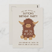 かわいい、もふもふのハイランド牛のカスタム ポストカード (正面/裏面)