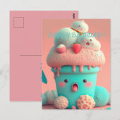 かわいい アイスクリームカップ ポストカード (正面/裏面)
