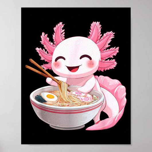 かわいい アニメ アホロートル ラーメン  ポスター (正面)