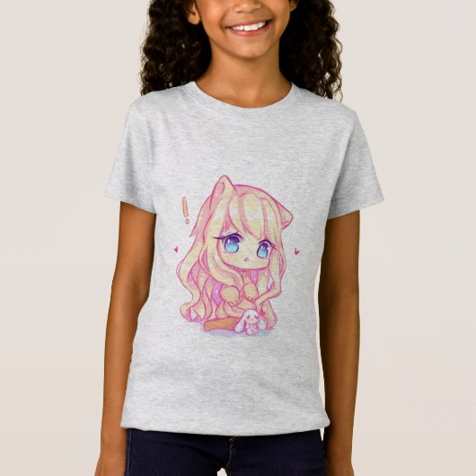 かわいい，アニメ，女の子，ただ，誰，愛，スケッチ， Tシャツ (正面)