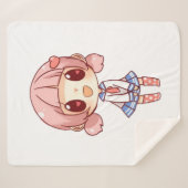 かわいい，アニメ，女の子，ジャスト，だれ，愛する，スケッチ， シェルパブランケット (正面(横))